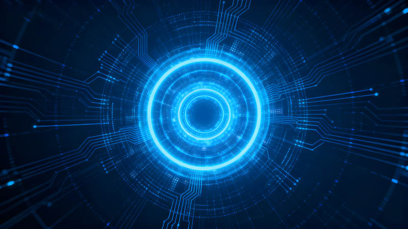 科技感藍色電路圖-圖片