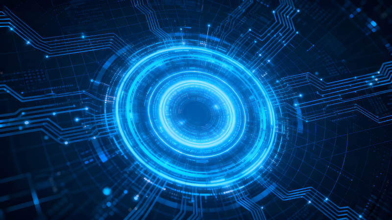 科技感藍色電路圖數據傳輸-圖片