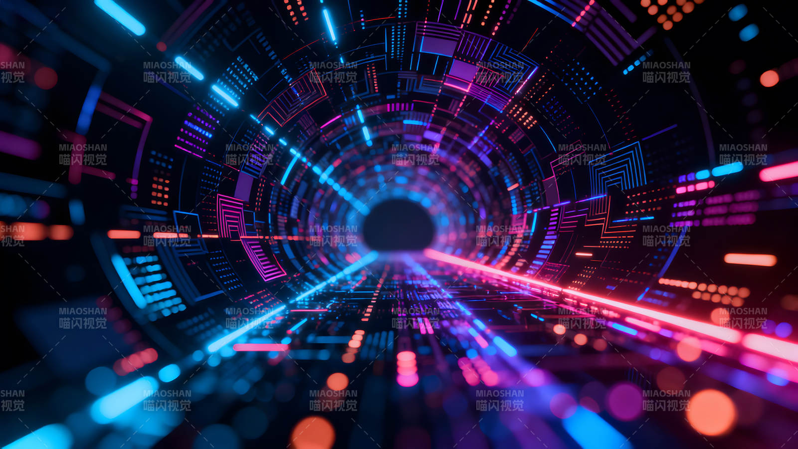 科技感十足的隧道光線圖片