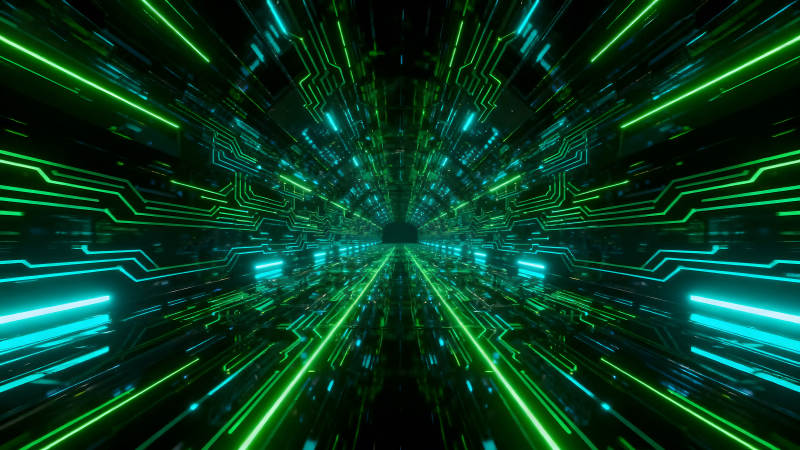 未來科技隧道光線交錯縱深感-圖片