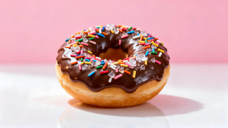 巧克力甜甜圈撒彩糖-图片
