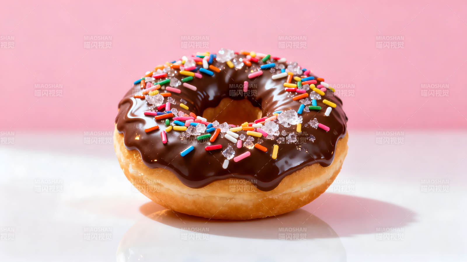 巧克力甜甜圈撒彩糖-图片