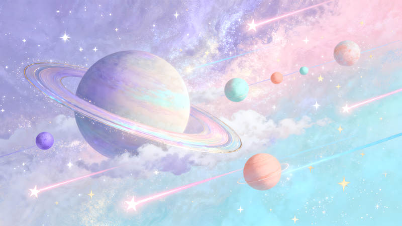 梦幻星空宇宙行星-图片