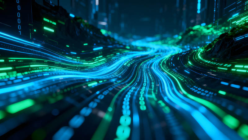 数据流动的数字宇宙景象-图片