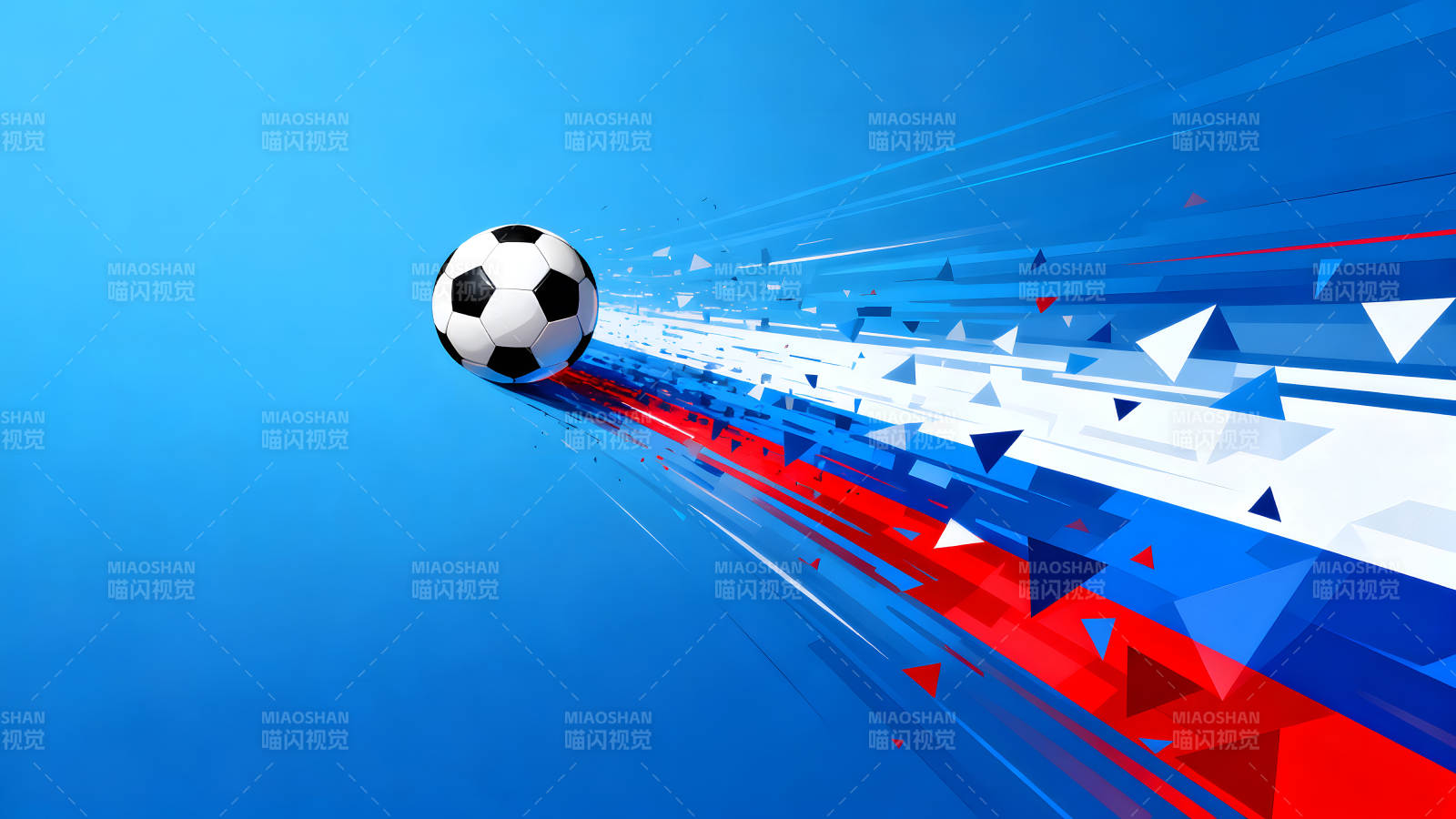 足球穿梭俄罗斯国旗-图片