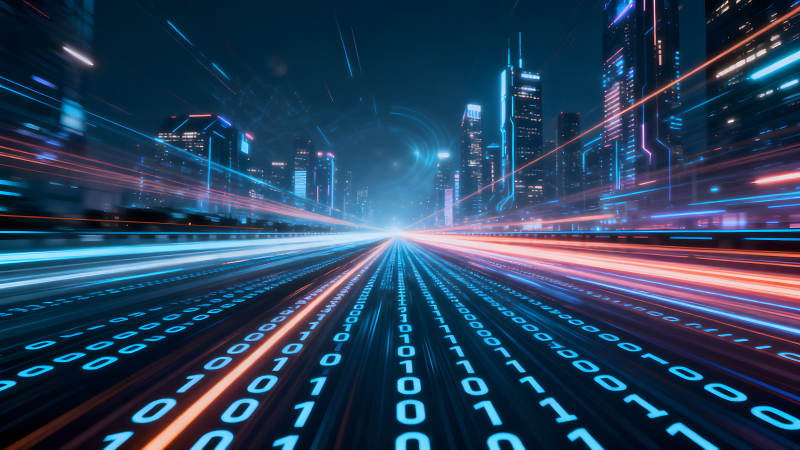 数字城市夜景科技感十足-图片