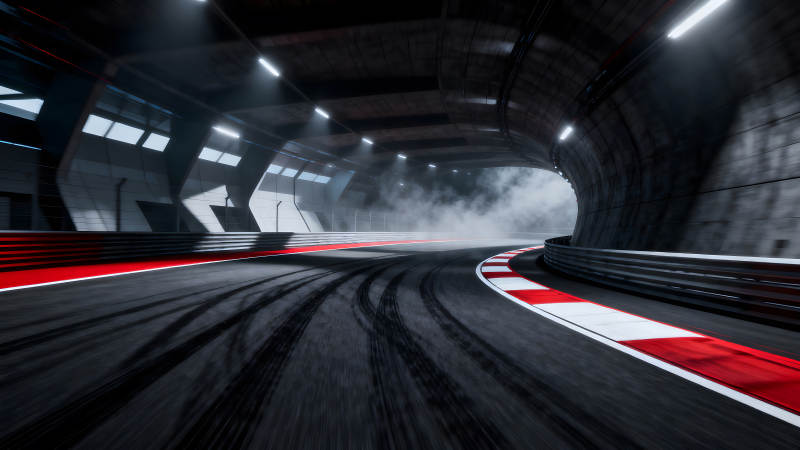 赛道隧道光影竞速的视觉冲击-图片