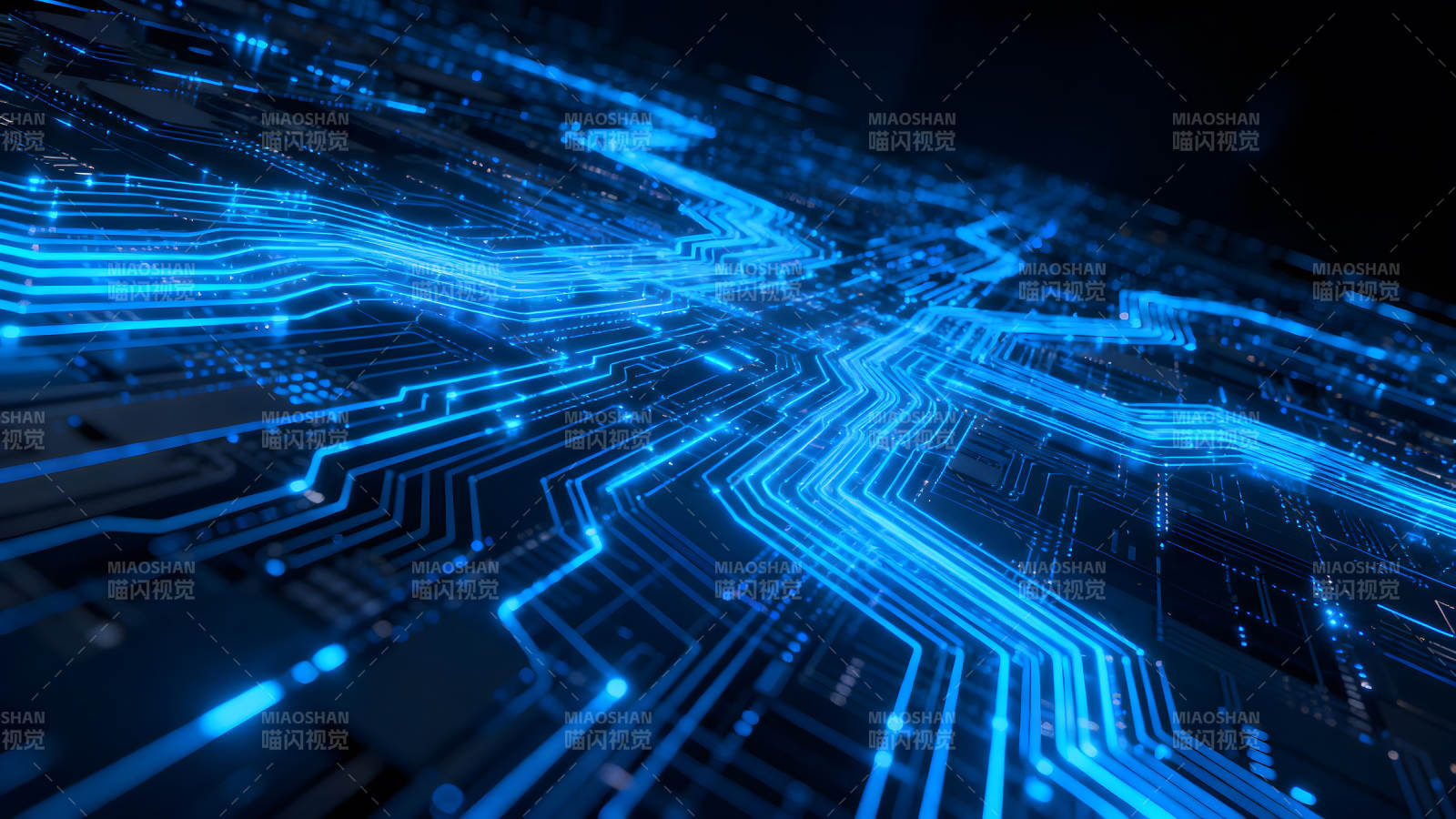 電路板藍光科技感-圖片