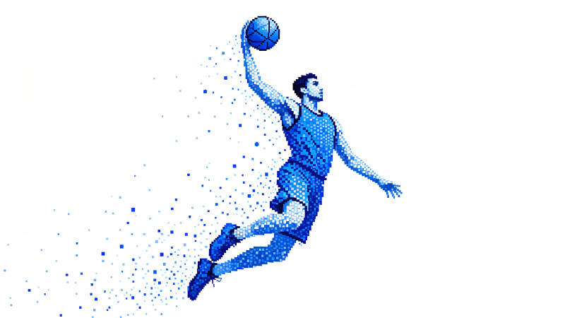 籃球運動員像素風格圖片-圖片