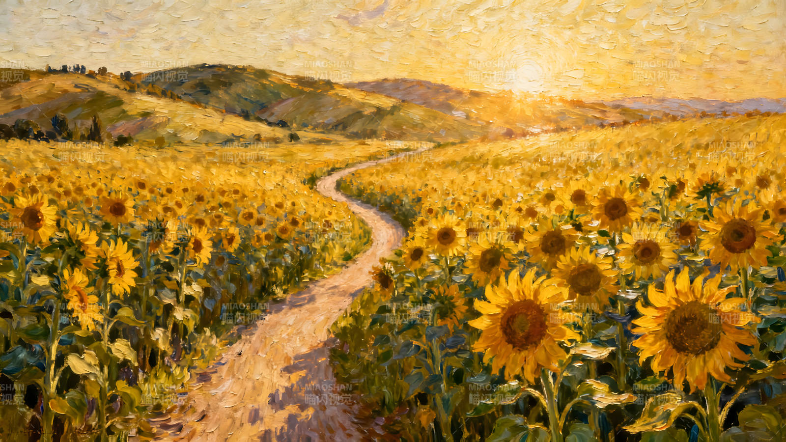 向日葵田园风光阳光明媚景色宜人-图片