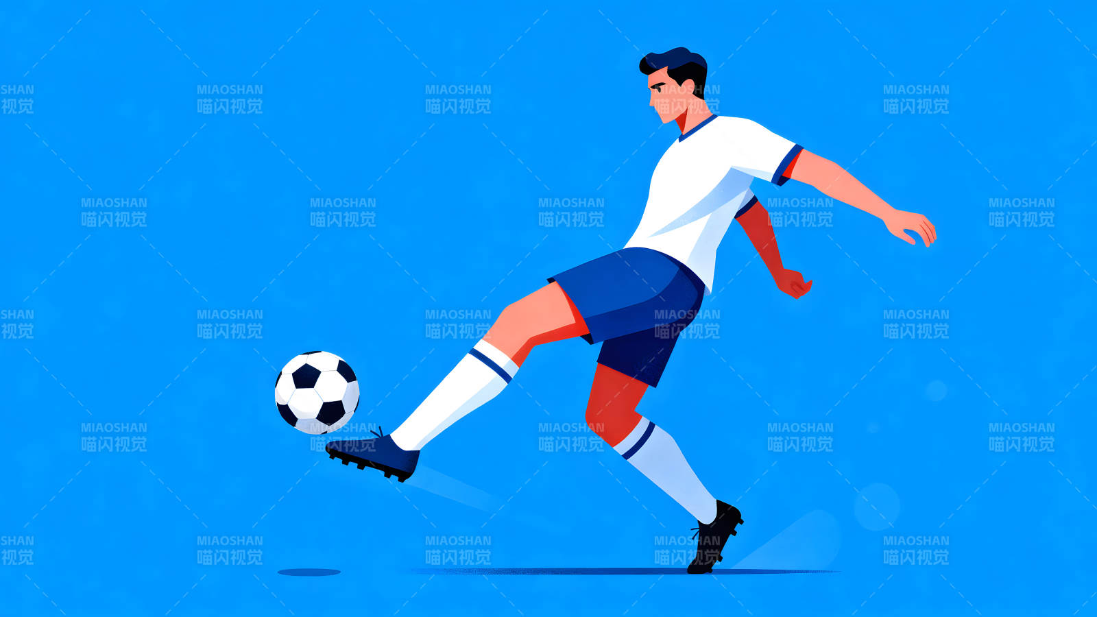 足球运动员踢球瞬间-图片