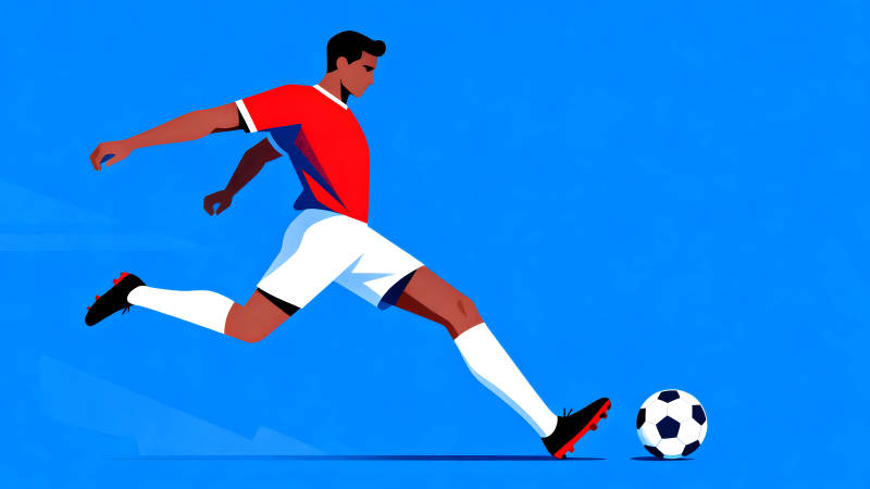 足球运动员踢球的动态图示-图片