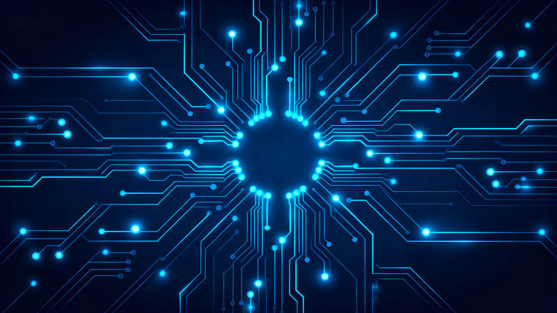 电路板科技感十足蓝色背景-图片