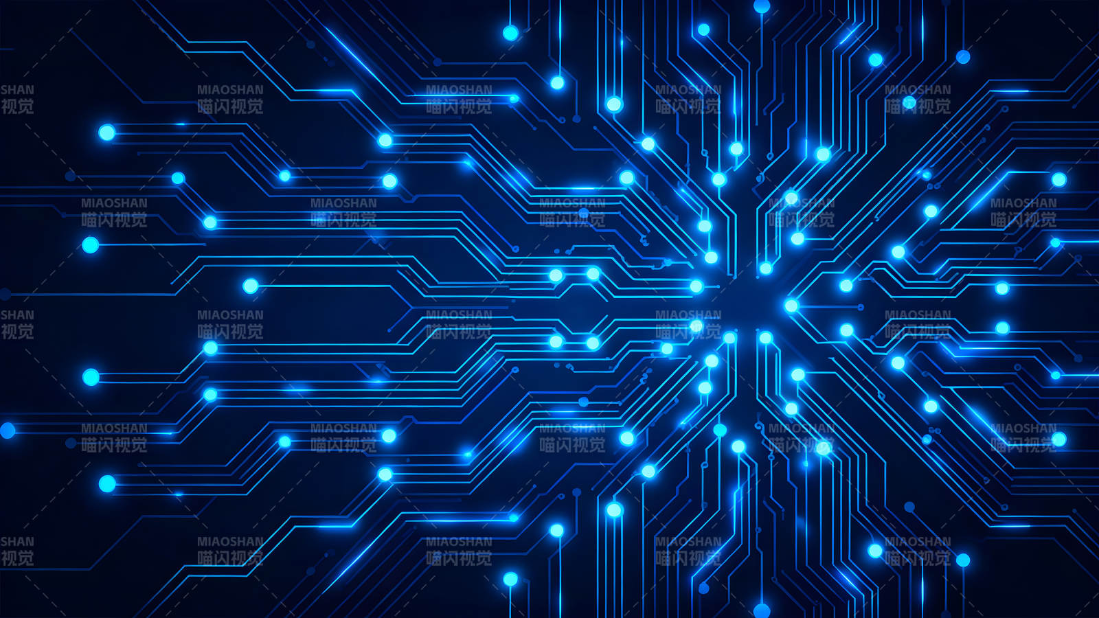 电路板蓝色科技感抽象图-图片