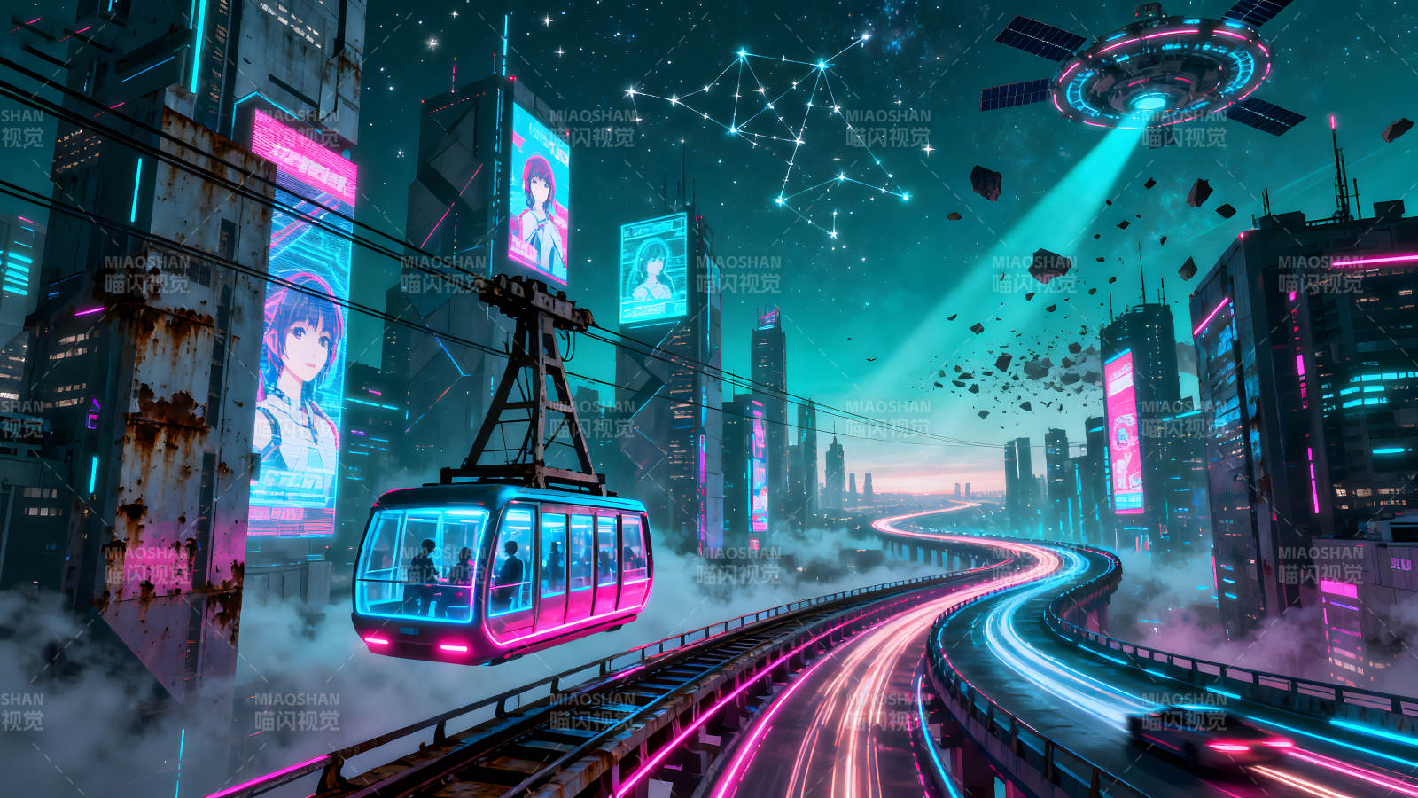 赛博朋克未来城市景象-图片