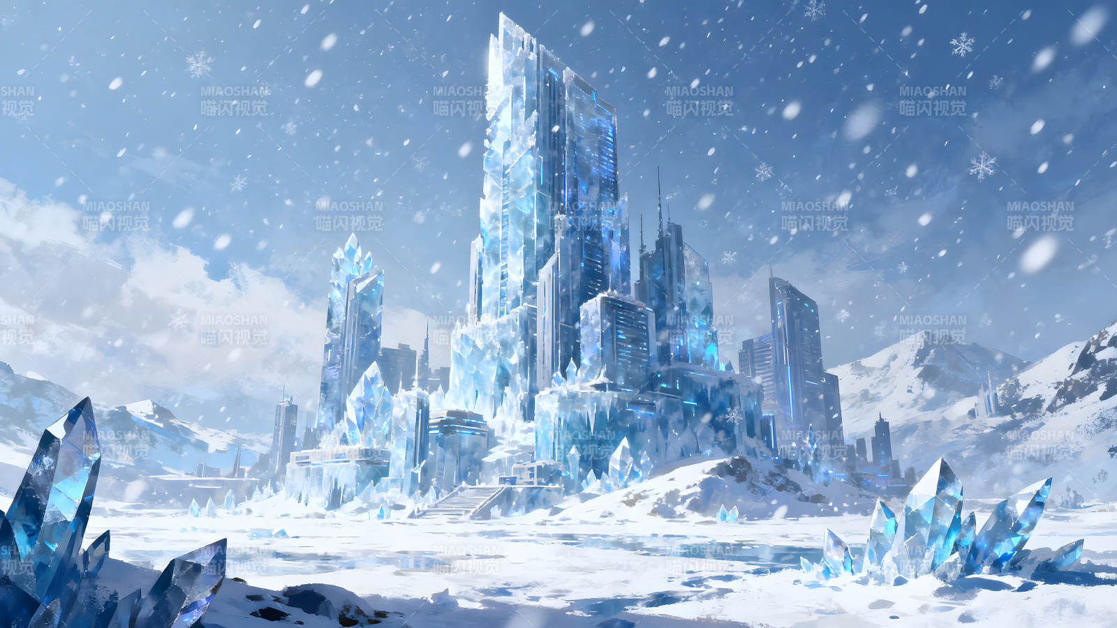 冰雪城市景象晶瑩剔透-圖片