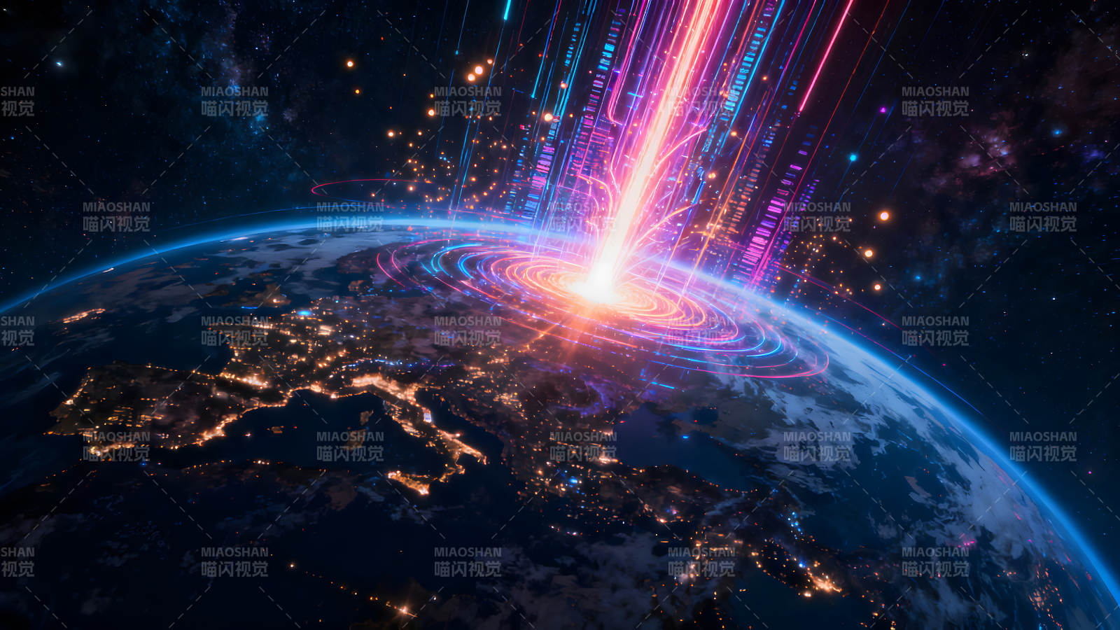 地球科技能量爆发视觉效果-图片