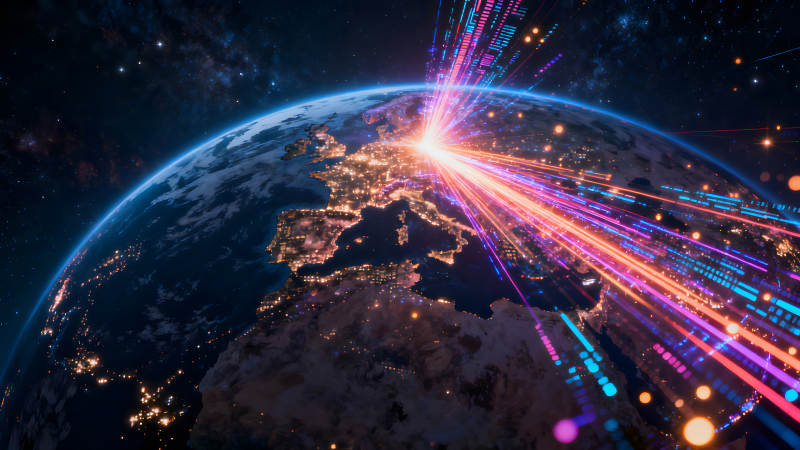 地球数据传输景象-图片