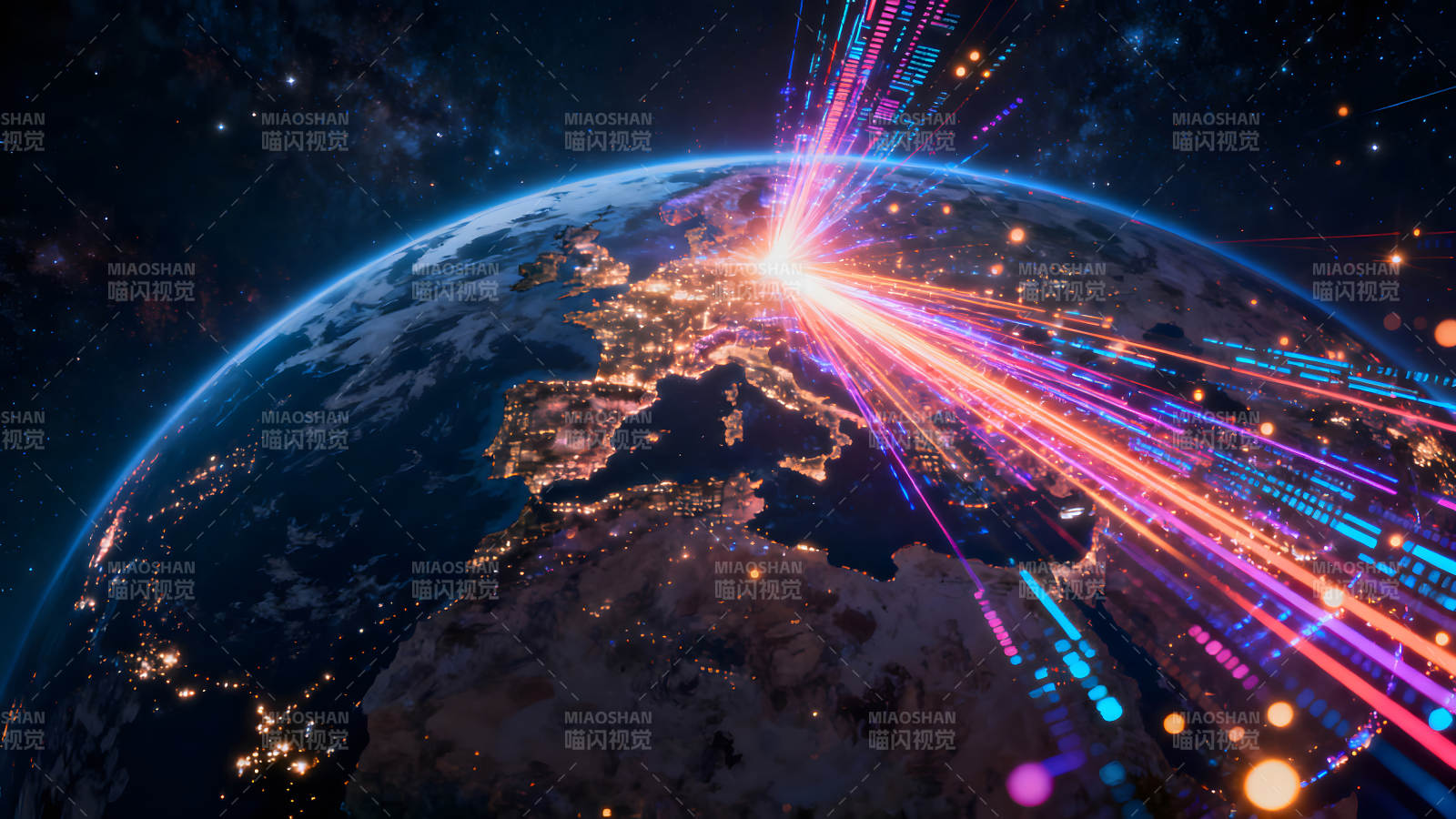 地球数据传输景象-图片