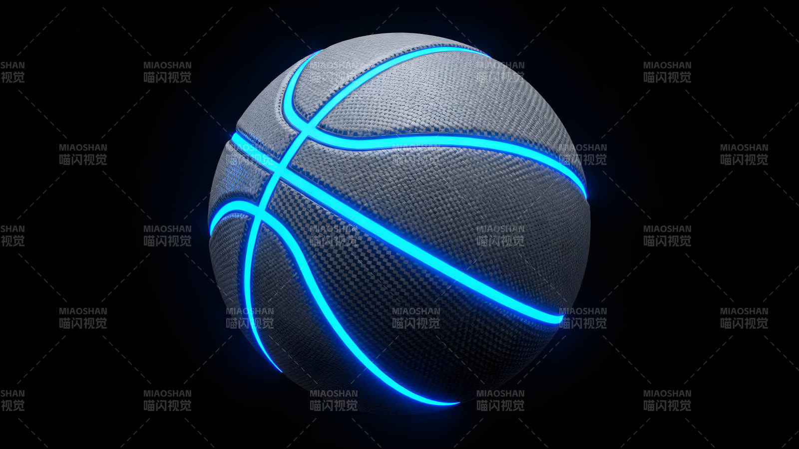 发光篮球在黑暗中-图片