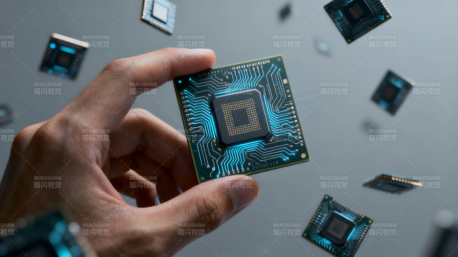 手持芯片展示未来科技-图片