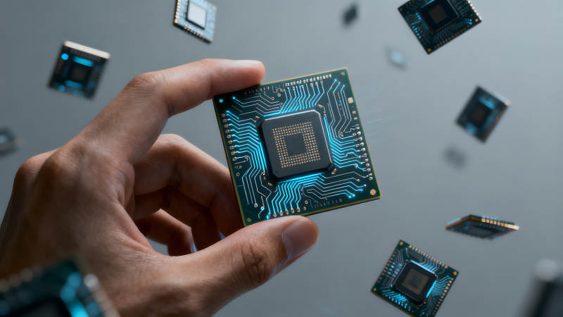 手持芯片展示未来科技-图片