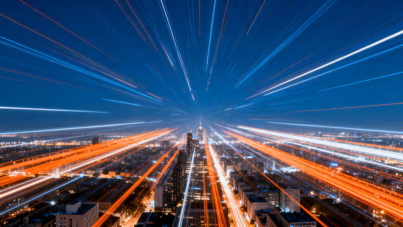 夜景城市光轨-图片