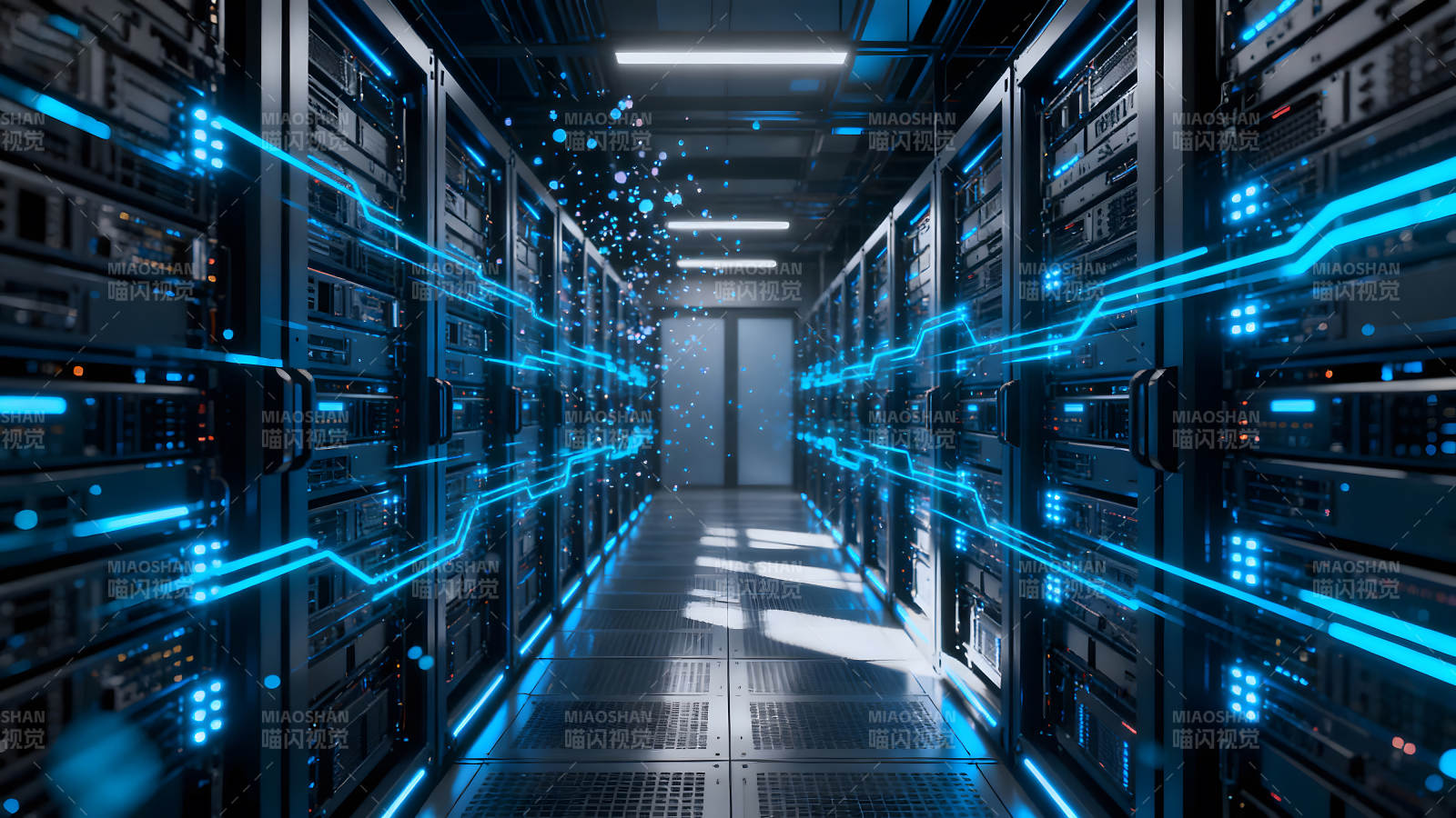 數據中心服務器機房未來科技感圖片