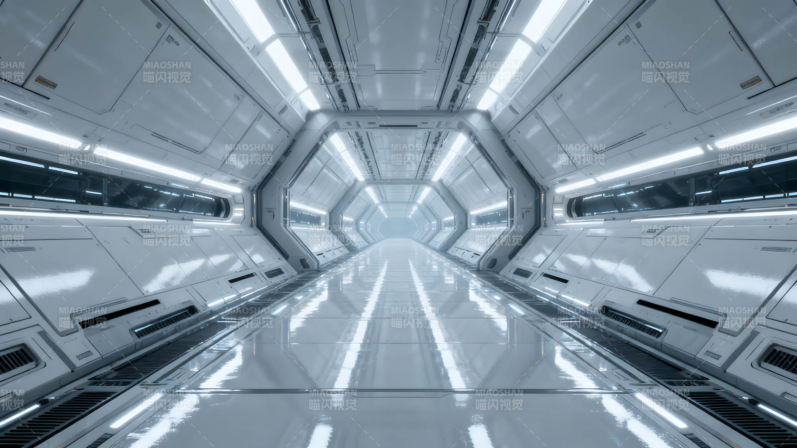未来科幻走廊内部设计-图片