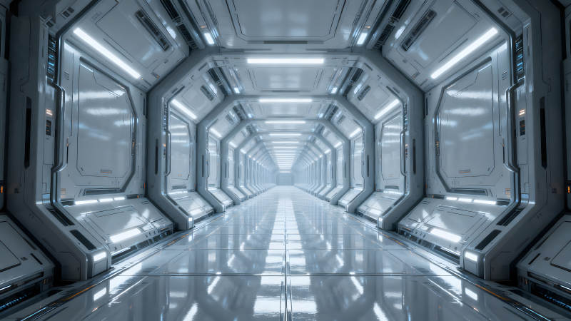 科幻走廊深邃透视-图片