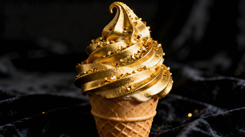 金箔冰淇淋奢華誘人-圖片