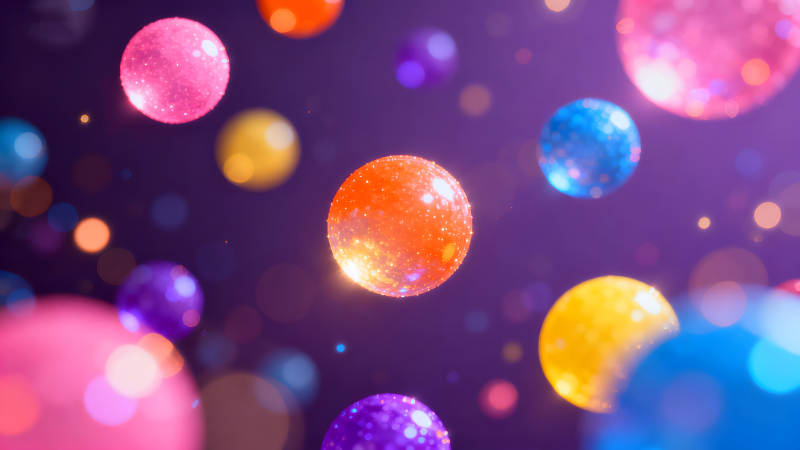 繽紛氣泡閃耀背景-圖片