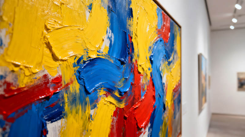 艺术画作油漆色彩颜料堆叠-图片