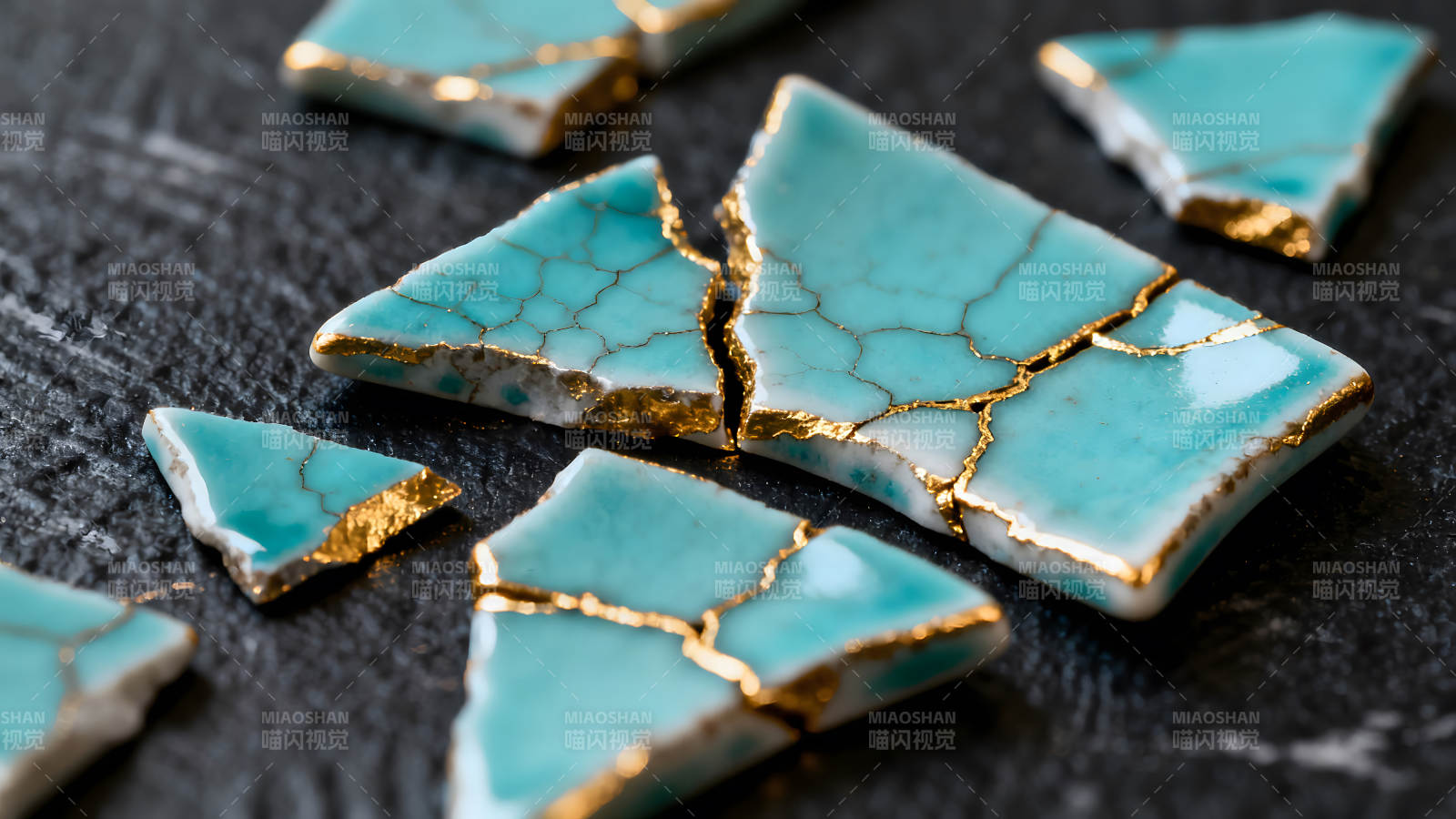 金缮修复瓷片艺术-图片