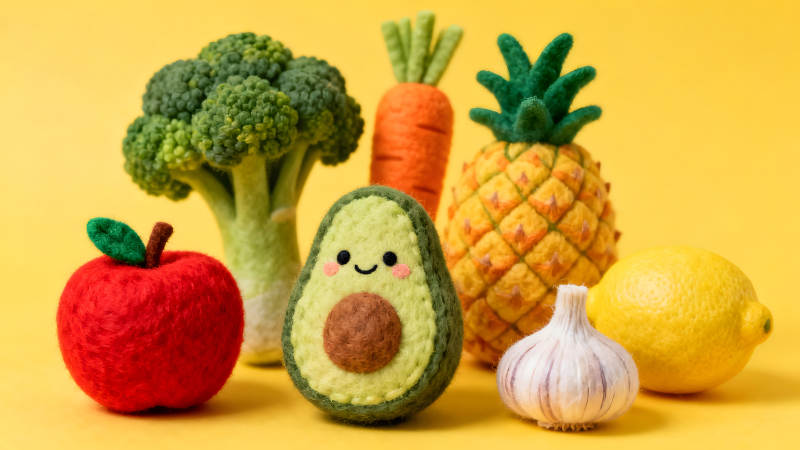 蔬菜水果毛氈玩偶合集-圖片