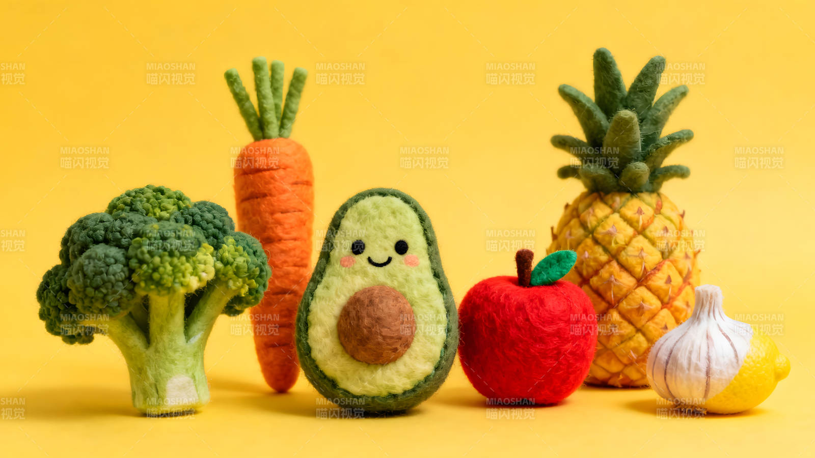 可愛蔬菜水果毛氈擺件-圖片