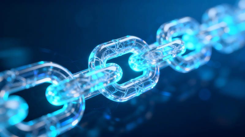 數字鏈條連接概念圖-圖片