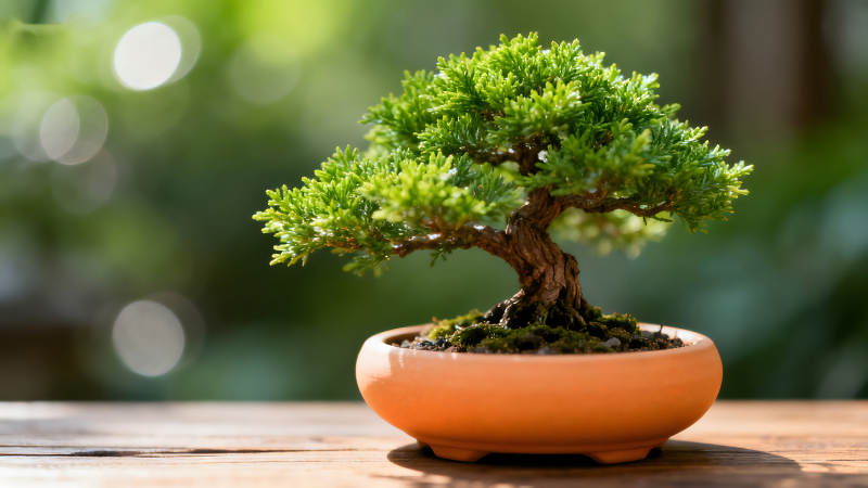 盆栽小樹綠意盎然生機(jī)勃勃-圖片