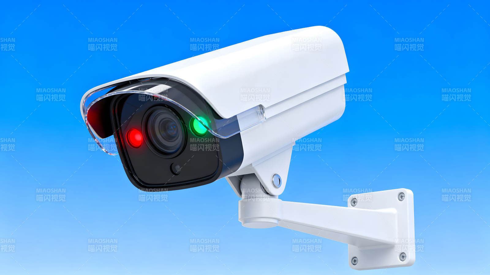 監(jiān)控?cái)z像頭特寫(xiě)藍(lán)天背景-圖片