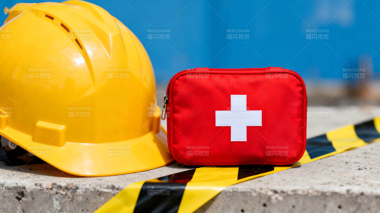 安全帽與急救包施工安全-圖片