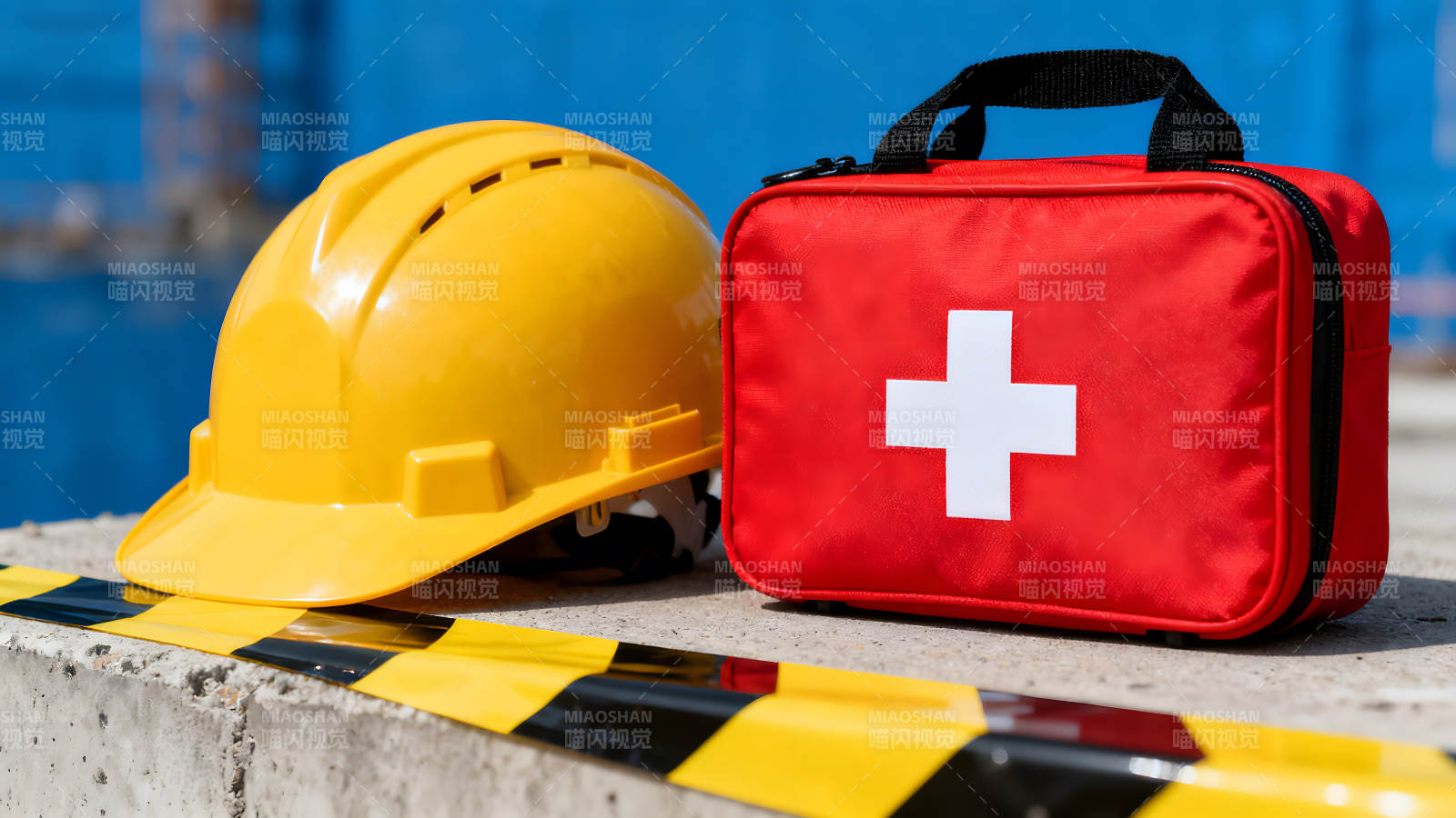 安全帽與急救箱-圖片