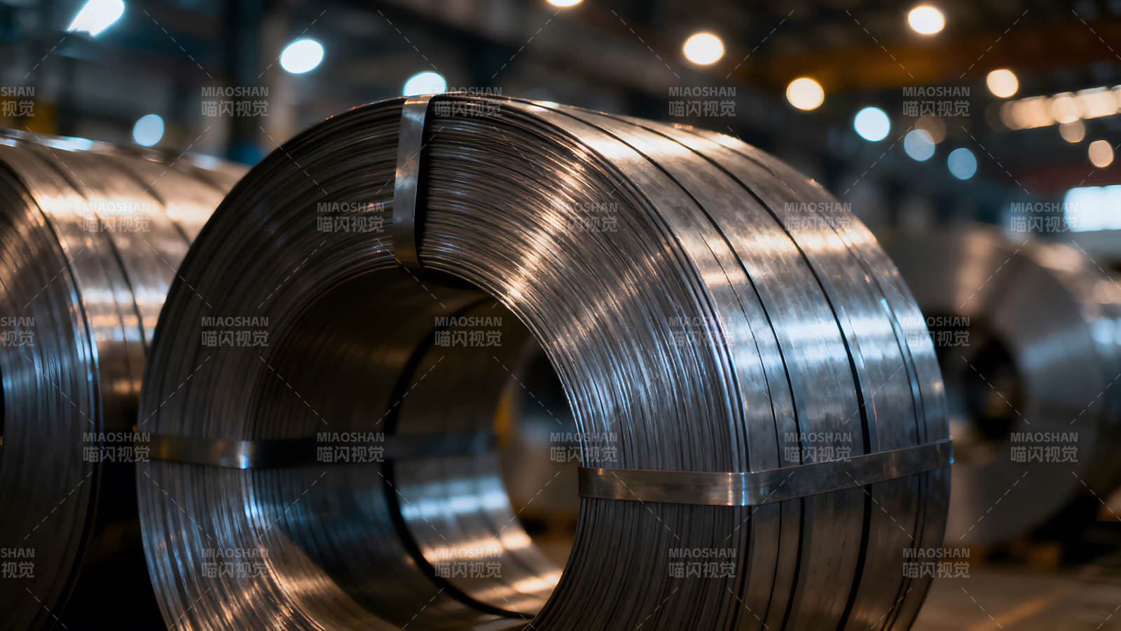 鋼卷特寫工廠車間靜謐氛圍-圖片