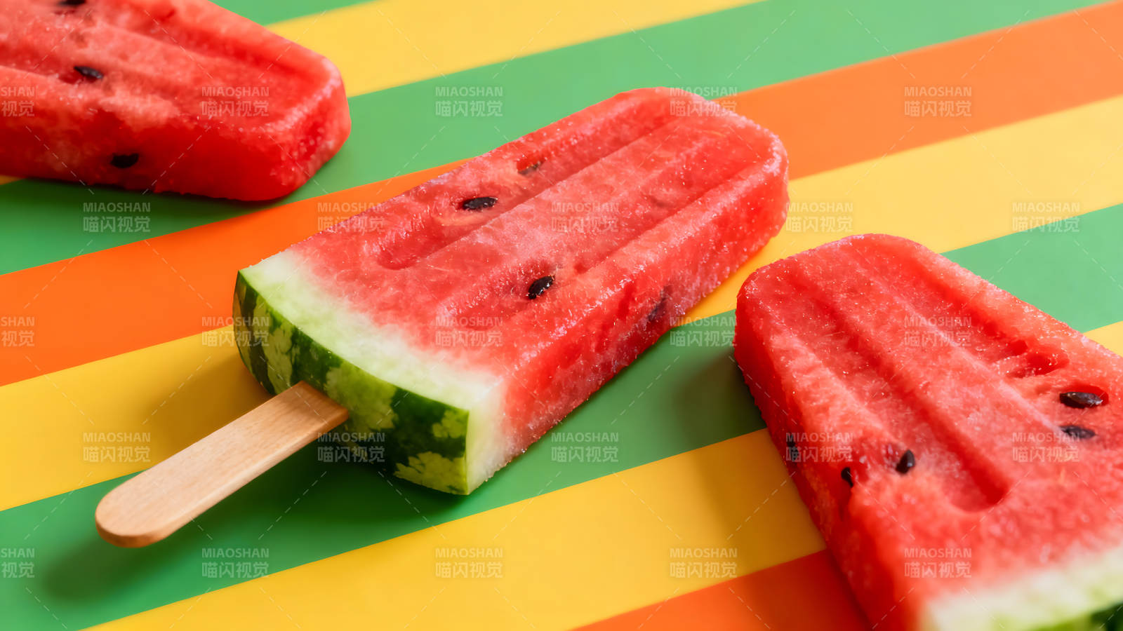 西瓜冰棒夏日清涼-圖片