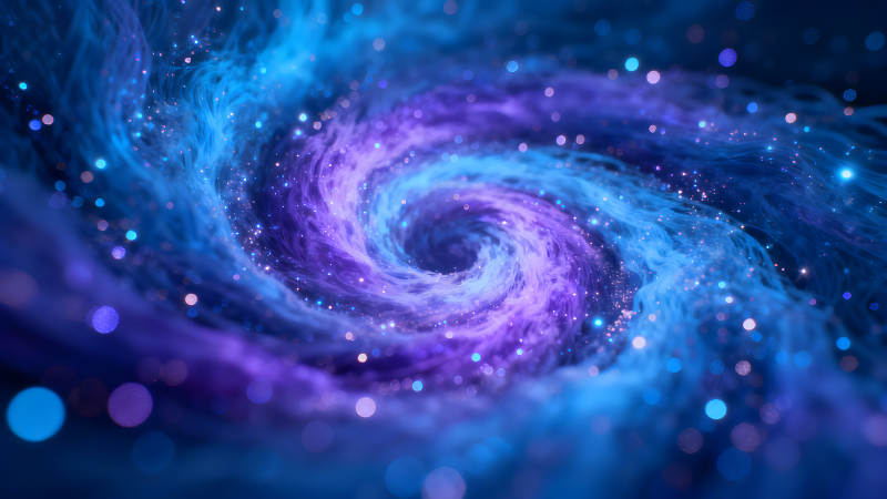 星云漩渦光芒閃耀的宇宙景象-圖片