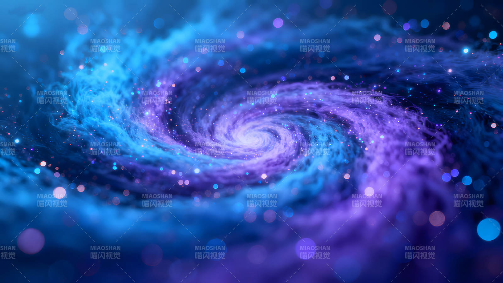 星云漩涡蓝紫渐变梦幻宇宙-图片