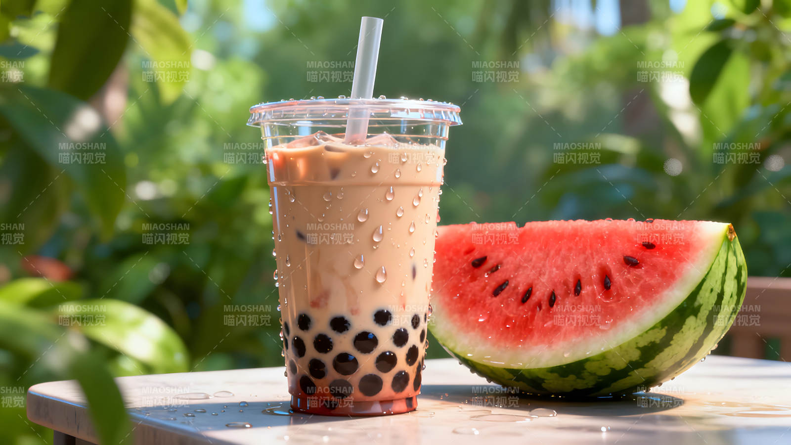 夏日清涼冰飲西瓜-圖片