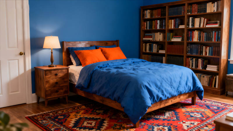 卧室布置充满活力色彩搭配-图片