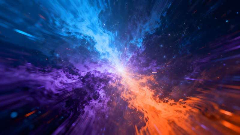 宇宙星云爆发绚丽多彩的光芒-图片