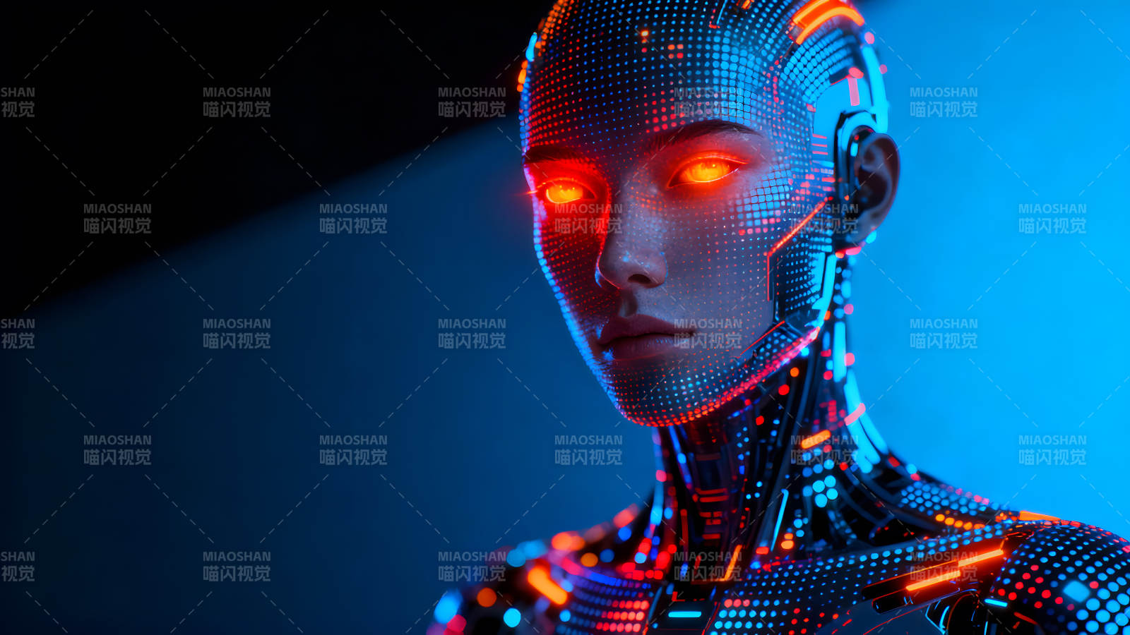 未来科技感机器人肖像-图片