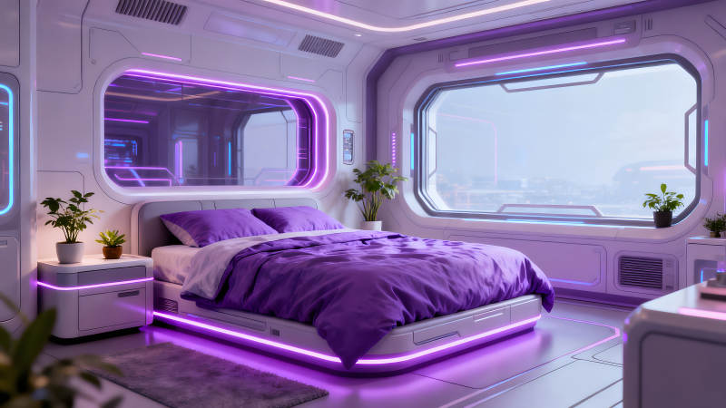 未来主义卧室科技感十足-图片